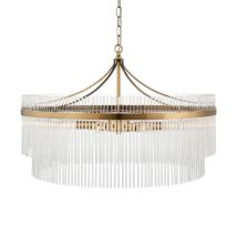 Marietta Grand Plafonnier Suspendu En Laiton Antique, Verre Transparent, 7 X E14 - Endon