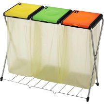 Pattumiera Gimi Trio Con Griglia Tre Coperchi Verde Arancio Giallo Differenziata