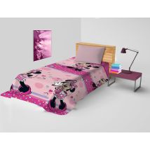 Hermet Minnie Mouse, Copriletto Letto Singolo Disney, Copriletto Primaverile Non Imbottito, Copriletto Singolo Bambino, 170x270 Cm, 100% Cotone, 