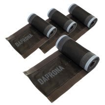 Firstband Alu 5m, Firstrolle, Gratband, Rollfirst, Dachabdichtung, Dachbelüftungsband - Braun, 4 Rollen - 300mm - Daprona
