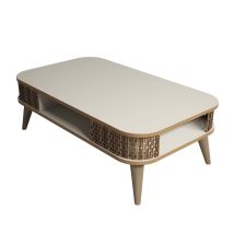 Couchtisch Aus Holz "eylül" - 105 X 60 X 34 Cm - Creme