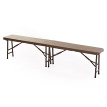 Banco plegable marrón 183 x 28 x 44 cm – Acero pintado – Carga máxima 150/200 kg