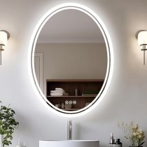Unho - Luvodi Specchio Da Bagno Led Luce Retroilluminato Ovale Specchio Smart 50x70cm