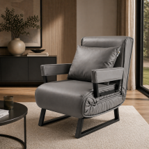 Makika Fauteuil Convertible Lit Rio Pliable Synthétique En Gris