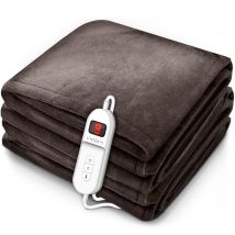 Sinnlein - Chauffe Matelas 160x120cm Marron Certifié Tüv Süd Gs Arrêt Automatique Fonction Minuterie 9 Niveaux De Température