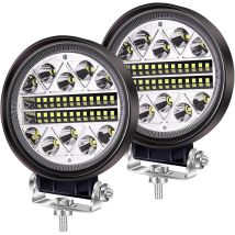 Foco De Trabajo Led De 102 W, Luces Antiniebla Para Conducción Todoterreno, 2 Unidades De Luces Led Redondas Combinadas De Foco Y Luz De Inundación, 