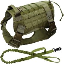 Osqi - Military Tactical Dog K9 Working Dog Vest Nylon Bungee Leash Service Dog Military Training Hunting For Medium Large Dogs