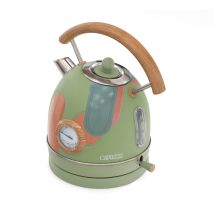 Bollitore D'Acqua Caprizze Nara 2200 W In Acciaio Inox Termometro Integrato Capacitá 1.8 L Decorazione Floreale E Effetto Legno
