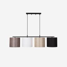 Lámpara Colgante 4 Luces En Metal Y Tela Valiz