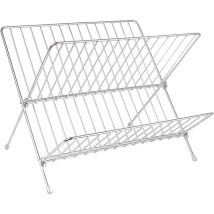 Scolapiatti. Scolapiatti Pieghevole Minimalista, Di Grande Capacità, A Due Livelli, In Acciaio Inox A Forma Di X.