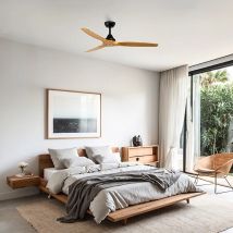 Deckenventilator MORELOS M ohne Licht schwarz Ø132 cm – geräuscharmer Gleichstrommotor – für Räume 14-19 m² – 6 Geschwindigkeiten