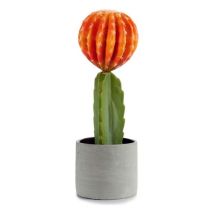 Planta de plástico cactus con flor naranja 40 cm – Decoración interior y exterior – IBERGARDEN