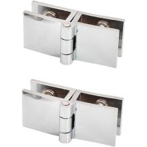 Set Di 2 Cerniere Per Ante In Vetro Per Librerie, Perno 180°, Fissaggio Bifacciale, Facile Installazione, Per Ante Di Armadi E Mobili Da Bagno