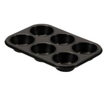 Molde para horno de 6 muffins – Revestimiento antiadherente PTFE – Cocción uniforme – Fácil desmoldeo