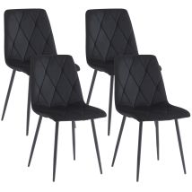 Artist Hand - Set Of 4 Dining Chairs For Dining Room Living Room, Velvet Fabric Kitchen Chairs Set With Upholstered Seat Backrest Solid Metal Legs, 