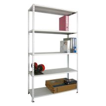 PROMETAL Schwerlastregal 100x40 cm – Metallregal grau – Ideal für Wohn- und Arbeitsräume – 2m hoch