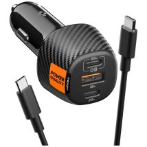 Spigen Essential Ev1133 113w Kfz-ladegerät 2xusb-c/usb-a + Usb-c/usb-c-kabel Schwarz