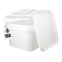 Seau En Plastique Avec Couvercle – Pp Qualité Alimentaire – Rectangulaire 3,5 L – Transport Ergonomique – Pour Liquides Chauds Jusqu'à 85°c – Fixedbyu