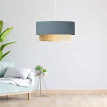 Lámpara Colgante Loughborough 1xe27 20 W Plástico Tela 70xø30 Cm - Gris Azulado / Amarillo [ Lux.pro