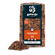 Rindenmulch Pinie Mittel 60l – Hochwertiges Naturprodukt für Gartenpflege – 15-25 mm Körnung – Schützt Boden vor Erosion und Unkraut