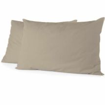 Home-linge-passion Set Di 2 Federe Beige 50x70 Cm