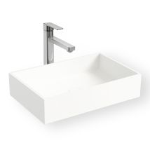 Soho – rechteckiges Waschbecken aus Mineralwerkstoff – 50 x 30 x H11 cm – mattweiß – 2 Jahre Garantie