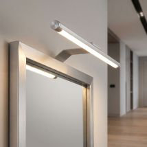 Lampe De Miroir, Lampe De Chambre À Coucher, Led, Métal Argenté, H 10 Cm