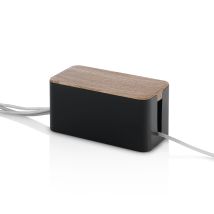 Scatola Organizzacavi In Abs Con Coperchio Effetto Legno Earl - Nero