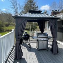 Purple Leaf Pergola De Jardin Extérieur Économique, Hardtop Tonnelle, Pavillon En Aluminium Avec Toit Double En Acier Galvanisé, Gazebo Avec 
