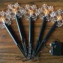 Led-leuchtstäbe Schneeflocke, 5 Erdspieße Mit Je 1 Schneeflocke (11,8cm)
