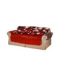 Merry Christmas Snow Sofa Cover Living Room Sofa Flexible Geometric Sofa Cover Home Decoration Accessories (3 Seater)