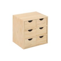 Astigarraga – Cómoda mini 6 cajones 28x20x28 cm – Madera cruda – Mobiliario infantil