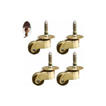 Flyme - 4 Ruedas Giratorias De Latón Para Muebles, Ruedas De Transporte, Ruedas Silenciosas Para Muebles, Electrodomésticos Y Equipos, Ruedas Pequeñas