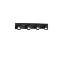 Spot De Plafond Modo À 4 Lumières, Structure En Aluminium Moulé Sous Pression, Noir, Douille Gu10, Idéal Pour L'Éclairage Intérieur, Style Moderne