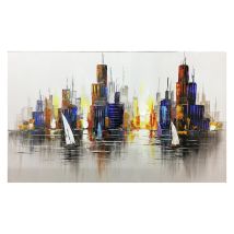 Kuateh - Abstrakte Gemälde Kuatéh Segelschiff 100 X 60 Cm Ölgemälde