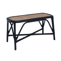 Chillvert - Sitzbank Aus Naturrattan Parma 78x73x43 Cm Mit Zweifarbigem Schwarz Und Braunes Korbgeflecht