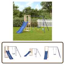 Aire De Jeux D'Extérieur Bois De Pin Massif - Ensemble De Jeux Extérieur - Jeux De Plein Air - Aire De Jeux - Jouet Bois - Toboggan