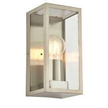 Saxby Oxford - Applique Da Esterno A 1 Luce Acciaio Inossidabile Spazzolato, Vetro Ip44, E27