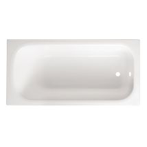 Bañera Rectangular Acrílica 37cm – Color Blanco – Sin Orificios para Grifería