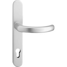 Maniglia a leva per porta in acciaio inox spazzolato opaco – Ovale – Distanza di perforazione 92 mm – Direzione DIN sinistra-destra