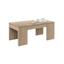 Mobimarket – Tavolino da Caffè elevabile in rovere canadese – 100x50x43/54 cm – Pannello truciolare melaminico – 579512