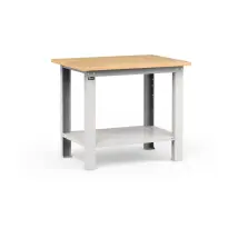 Banco Da Lavoro Garage Fisso Fami "work" In Legno Di Faggio E Lamiera Grigio Chiaro 102,4x75x88,2 Cm