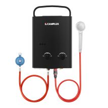 Camplux Scaldabagni A Gas Portatili 5l/min 10kw, Scaldabagni Istantanei A Gas Propano/butano - Ay132b-de - 50mbar - Nero