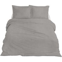 Housse De Couette Simple En Lin Premium Ten Cate 140x200/220 Cm Gris Nuageux