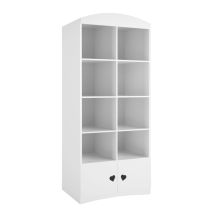 Kocot Kids Librero 2 puertas Julia – Blanco – 8 estantes – 90 x 34 x 188 cm