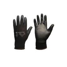 Cipisa Guante Nylon Poliuretano T-7 Par , Guantes De Trabajo Recubiertos De Poliuretano, Dorso Descubierto. Soporte Textil De Nylon Sin Costuras. 