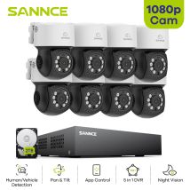 Sannce - Pt Security Camera System 8 Channel 1080p Dvr Night Vision Motion Detection Outdoor Waterproof 8pcs 2tb