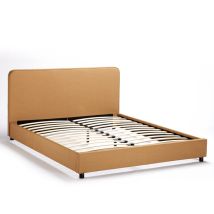 Letto Matrimoniale 2 Piazze In Tessuto Con Rete 160x190 Zurich King - Beige