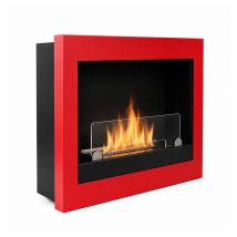 Aga Biokamin TREVISO Rot – Bioethanol-Kamin – 1,5 kW – 45 cm – 45 cm – 18 cm – Wandmontage – 24 Monate Garantie