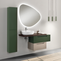 Mobile Bagno Con Lavabo Da Appoggio E 2 Cassettoni - Mixi B